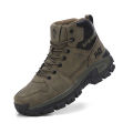 High-Top Leather Men's Boots Breathable Desert Combat Boots Outdoor Non-slip Hiking Boots Men Motorcycle Boots Work Ankle Boots. 