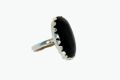 Black Onyx Gemstone Ring, 925 Sterling Silver Ring, Handmade . 