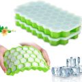 Silicone Honeycomb 37 Cavity Ice Cube Mold Tray | Reusable Freezer Tray for Ice Chocolate Jelly & Cake | Random Color | Pack of 1. 