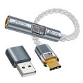 CCZ CM01 USD C to 3.5mm Audio Adapter 8 core Single Crystal Copper Silver Plated Cable 32bit CX31993+MAX97220 DAC Chip Audio. 