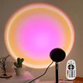 1 PCS Sunset LED Projection Light Remote Control, 16-color Environment USB Plug Night Light, Bedroom Decor Background Wall Photo. 