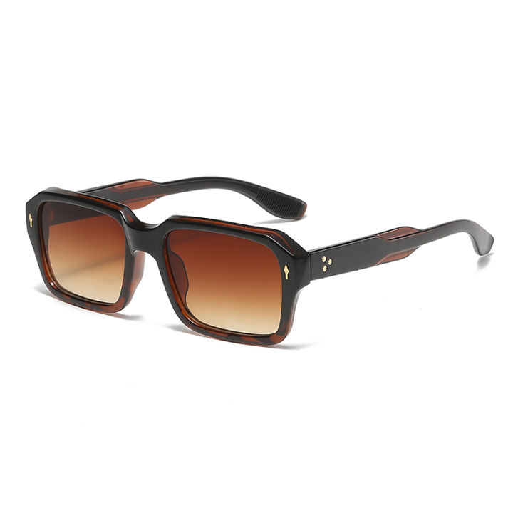 2024%20New%20Square%20Sunglasses%20Personalized%20Sunscreen%20Ink%20High%20Quality%20Men's%20Retro%20Black%20Classic%20Rivet%20Fashion%20Glasses%20-%20Image%205