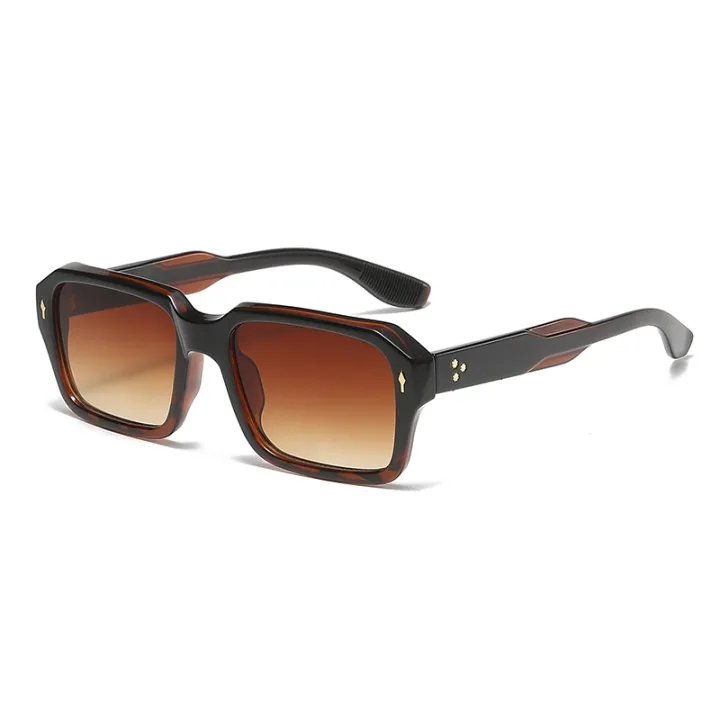 2024%20New%20Square%20Sunglasses%20Personalized%20Sunscreen%20Ink%20High%20Quality%20Men's%20Retro%20Black%20Classic%20Rivet%20Fashion%20Glasses%20-%20Image%205