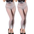 2 pairs High density Pantyhose for Women Control Top Rip Resistant Tights 8D Sheer High Waist Footless Stockings Shiny. 
