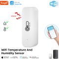 Tuya WiFi Temperature and Humidity Sensor Indoor Humidity Sensor Battery Powered APP Monitoring For Alexa Home Voice.
