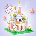 Lake Swan pink Nano block castle building blocks Taj Mahal jewelry gifts for girls and men famous DIY building toys. 