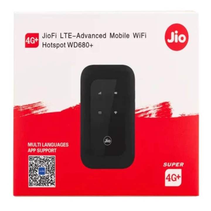 JIO 4G LTE Mobile WiFi Hotspot Portable Router MF680s-2100mAh Battery