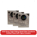 EXS Snug Tight Fitting Small Size Condom | Combo Pack 3x3=9pcs Condom for Men | Product of England.
