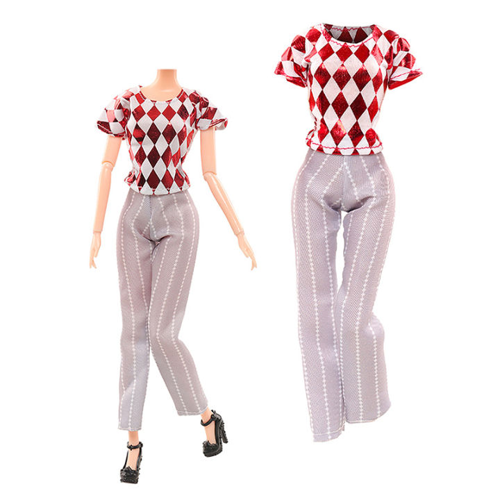 1Set%20Dollhouse%20Miniature%20Doll%20Dress%20/%20Short%20Skirt%20/%20Blouse%20Summer%20Wear%20Clothing%20For%2030cm%20Dolls%20Fashion%20Clothes%20-%20Image%204