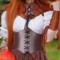 Medieval Waist Belt Brown Elastic Bind Belt Trendy Decoration Women Retro Viking Renaissance Dress Accessory For Cosplay Prop.