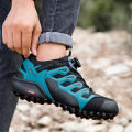 HIKEUP Men's Hiking Shoes Suede Leather Outdoor Shoes Wear-resistant Men Trekking Walking Hunting  Sneakers. 