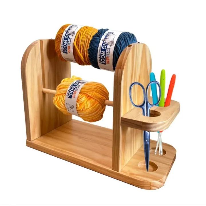 Wooden Yarn Rack Magnetic Levitation Storage Rack Rotatable Yarn Holder ...
