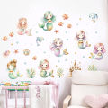 Cartoon Jellyfish Mermaid Wall Stickers for Kids Room Decor Background Girls Bedroom Living Room Home Decoration Wall Decal Glow. 