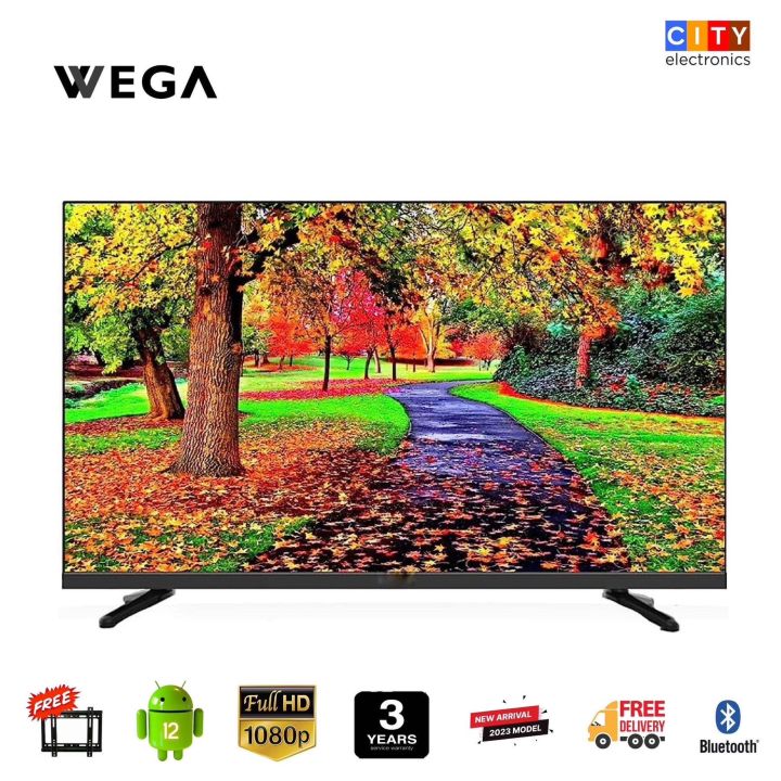 WEGA 43WFHD-X12BT 43" Full HD Smart Android 12 Tv Round Bass Tube Speaker 1GB/8GB ROM