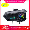 Y10 Motorcycle Helmet Bluetooth Headset IPX6 Waterproof The Large Batterylasts 48 Hours lntelligent Noise Reduction. 