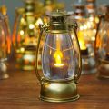  Vintage Wind Lamp, LED Candle Light Small Night Light Camping Light Bedside Hanging Light Table Light Atmosphere Light Electronic Candle Light (With 3 Pieces AG13 Battery Powered). 