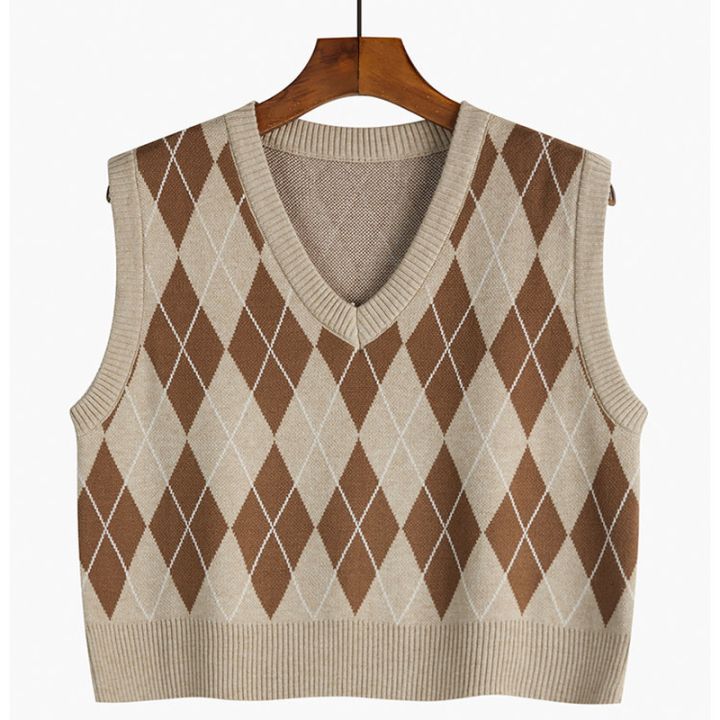 Autumn%20Fashion%20Female%20Vintage%20Plaid%20Sweater%20Vests%20Women's%20Tank%20Tops%20Knitted%20Crop%20Top%20Women%20Sleeveless%20Knitted%20Vest%20Waistcoat%20-%20Image%204