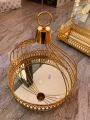 Golden Table Modern Creative Simple Small Tempered Glass round Table. 