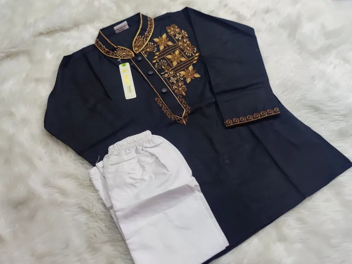 Super%20Eid%20campaign%20Special%20cotton%20Black%20colour%20ambrodary%20work%20panjabi%20for%20Kids%20and%20boys%20-%20Image%203