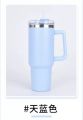 Trendy 40oz Insulated Tumbler with Handle and Straw for Daily Life Travel Iced Coffee Cup Reusable Stainless Steel Insulated Water Bottle 1183ml.
