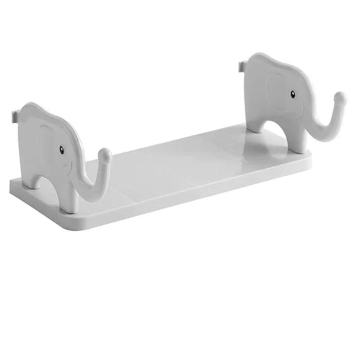 Wall Mounted Elephant Designed Floating Shelves  White