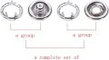 50 Sets Snap Button, 9.5mm Metal Silver Snaps Buttons for Sewing and Crafting, Open Prong Snap Button Snap Fasteners Kit for Jeans, Fabric, Baby Clothing, DIY Craft, Clothing Fasteners. 