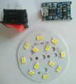 DC 4 Volt 5 Watt LED Lamp Combo Package (4V 5W Led Lamp Plate, TP4056 Charging Module, On/Off Switch). 