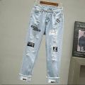 Autumn 2024 Women's Clothing Outfit Ladies Casual Loose Shirt Vest Wide Leg Denim Pants 3 Piece Sets Fashion Letter Jeans Blouse. 