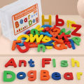 Kids Montessori Wooden English Letter Set Uppercase Lowercase Letters Cognitive Spell Word Games Early Learning Educational Toys. 