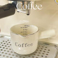 Ceramic Espresso Coffee Measuring Cup With Scale Extraction Cup Milk Cup Milk Pitcher With Handle Latte Mixer Scale Measure Mugs. 