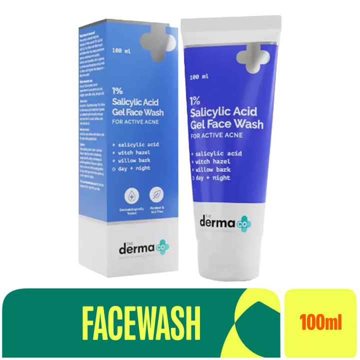 The Derma Co 1% Salicylic Acid Gel Face Wash with Salicylic Acid & Witch Hazel, 100ml