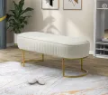 Skyrise- 3 Seater Luxury sofa sitting Stool With Metal Stand- sofa Chair Stool, customization. 
