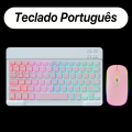 Bluetooth Backlit 10 Inch Portable Ultra-Thin Keyboard For    Device Wireless Rechargeable Teclado RGB Color. 