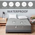 Safe Waterproof Mattress Protector, Soft Comfortable Breathable Solid Color Bedding Mattress Cover Fitted, Machine Washable. 