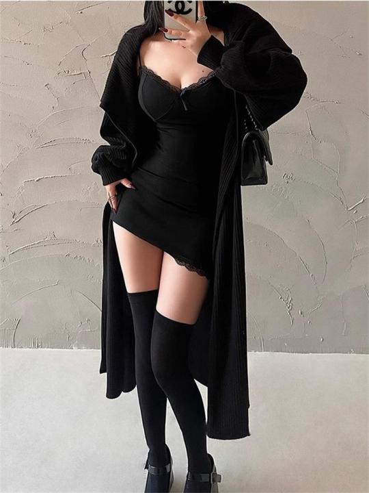 %20Summer%20Mini%20Dress%20Women%20Lace%20Red%20Camisole%20Sundress%20Sleeveless%20V-Neck%20Basic%20Bodycon%20Dresses%20Lady%20Club%20Party%20Y2k%20Clothes%20-%20Image%205