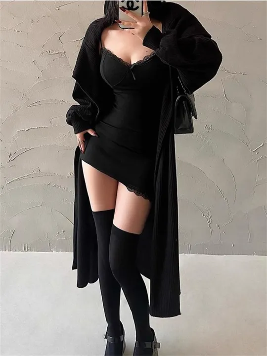 %20Summer%20Mini%20Dress%20Women%20Lace%20Red%20Camisole%20Sundress%20Sleeveless%20V-Neck%20Basic%20Bodycon%20Dresses%20Lady%20Club%20Party%20Y2k%20Clothes%20-%20Image%205