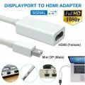 Mini DisplayPort to HDMI Converter Mini DP to HDMI Adapter - White. 
