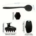 A four-piece bath brush set that can be used for back, face, body and head massage.. 