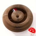 Ultimate indoor interactive mental and physical exercise cat toy, foldable cardboard scratching post. 
