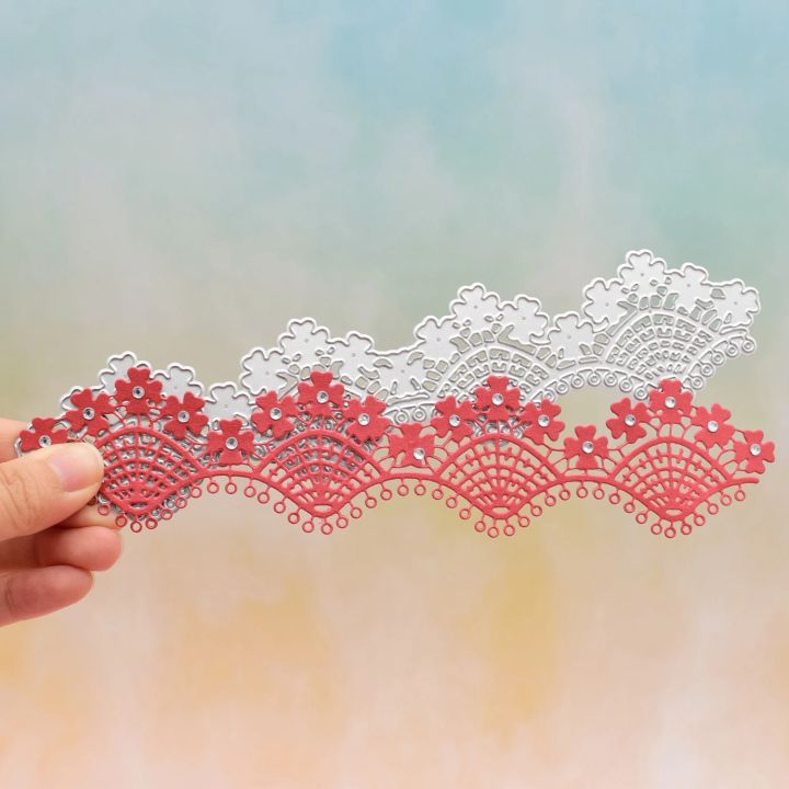 Lace Flowers Edge Stencil Dies Background Metal Cutting for DIY