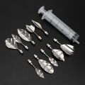 10 pcs Pudding Nozzle +1 Syringe Tools Russia Nozzle Cake Decorating Tools 3D Jelly Flower Cake Jello Gelatin Art Tool Bakeware.