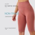 High Waist Sports Biker Shorts Women Naked Feeling Workout Push Up Leggings Tummy Control Yoga Running Fitness Gym Slim Pants.