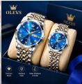 O'levs Luxury 9931 Trendy Korean Style Calendar with Individual Gift Box Couple Watch. 