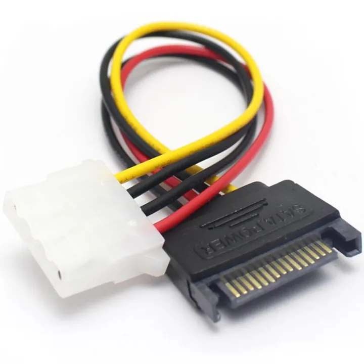 15 Pin SATA Male to Molex IDE 4 Pin Female Adapter Extension Power ...