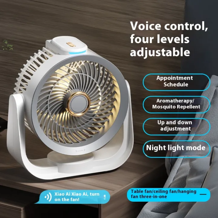 USB Voice Bluetooth Circulation Fan Home Smart Timer Desktop Electric ...