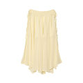 HH Women Yellow 2 Piece Set Elegant Ruffled Lace-up Shirts High Waist Pleated Midi Skirt Summer Lady High Street Outfits. 