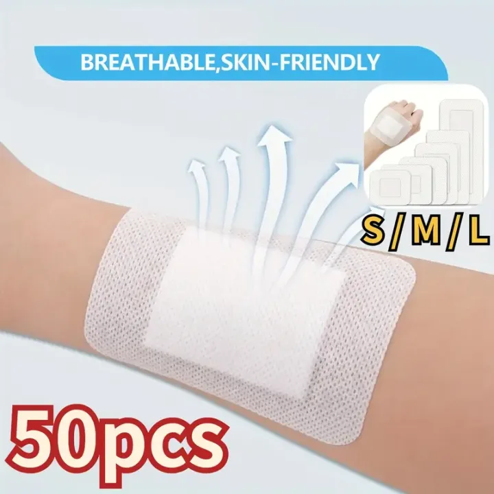 50pcs%20Large%20Size%20Hypoallergenic%20Non-woven%20Medical%20Adhesive%20Wound%20Dressing%20Band%20Aid%20Bandage%20Large%20Wound%20First%20Aid%20Health%20Patch%20-%20Image%202