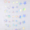 Gradient Silver Paper Star Garland for Kids Birthday Party Decoration Wedding Christmas Wall Hanging Banner Girl Boy Baby Shower. 