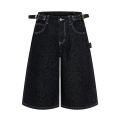 2026 Summer American Retro Denim Cropped Pants for Men and Women Street Loose Wide-leg Shorts Y2K Hip-hop Street Dance Pants. 