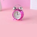 2 Inch Alarm Clock Creative Electroplating Flash Ringing Alarm Clock Round Number Dual Bell Loud Alarm Watch Bedside Clock Decor. 